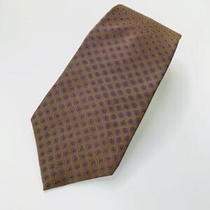 Vintage Christian Dior - Brown dot print silk neck tie 3.5” x 57”
